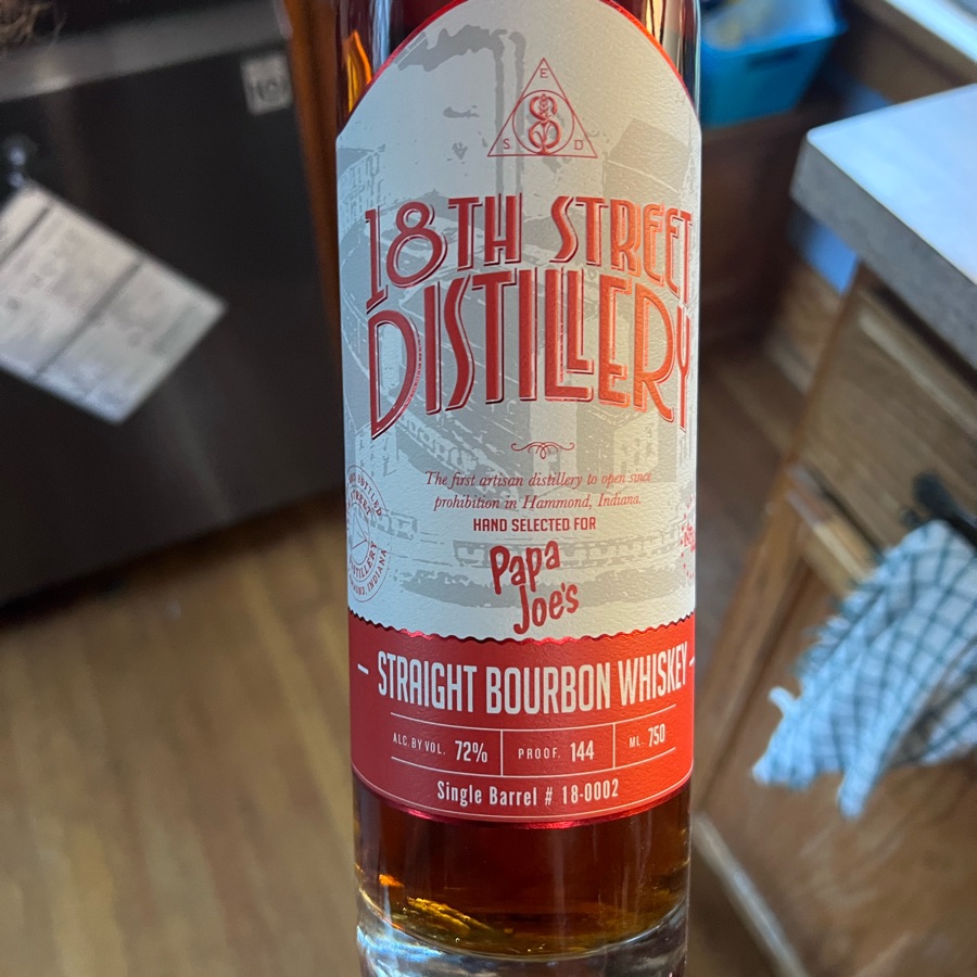 18th Street Distillery Straight Bourbon Whiskey (Single Barrel # 18-0002 - Papa Joe's)