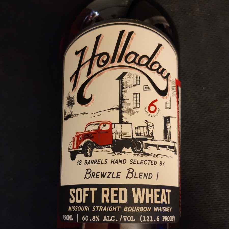 Holladay Soft Red Wheat Missouri Straight Bourbon Whiskey 18 Barrels Hand Selected By Brewzle Blend 1