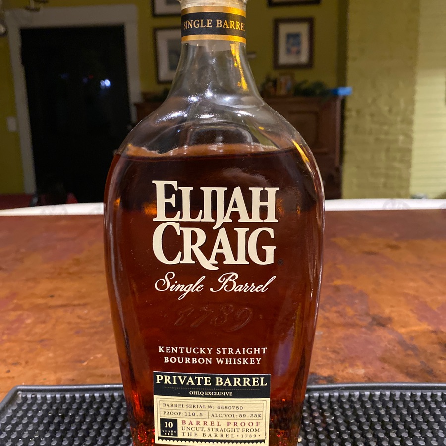 Elijah Craig Single Barrel OHLQ Exclusive Barrel #6680750