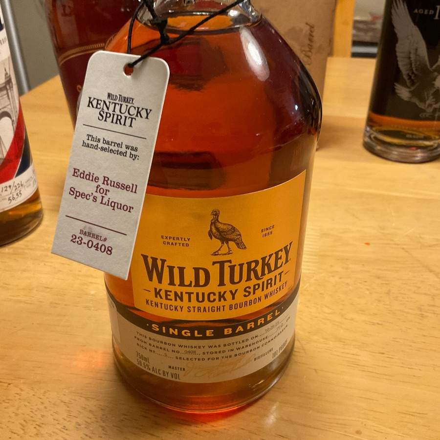 Wild Turkey Kentucky Spirit Kentucky Straight Bourbon Whiskey Single Barrel Eddie Russell for Spec's Liquor (Barrel # 23-0408)