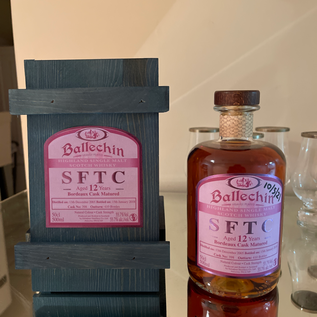 Ballechin SFTC 12 Year Bordeaux Cask No. 398 Bottled 2018