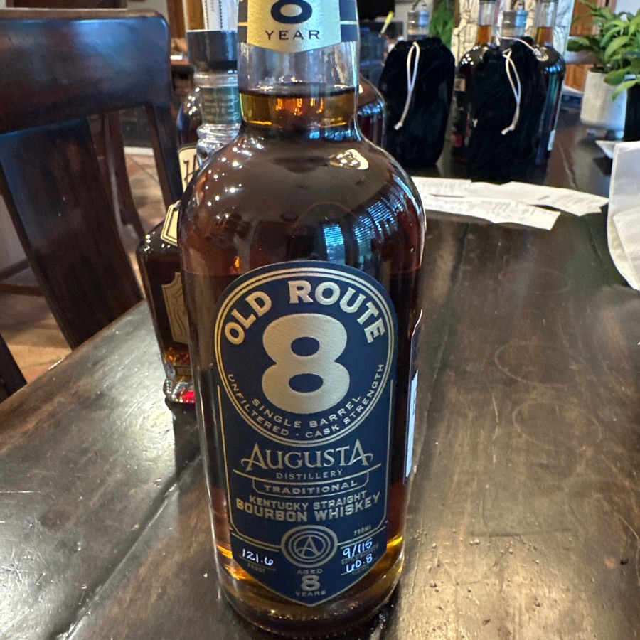 Augusta Old Route 8 Single Barrel Cask Strength Kentucky Straight Bourbon Whiskey (barrel #115)