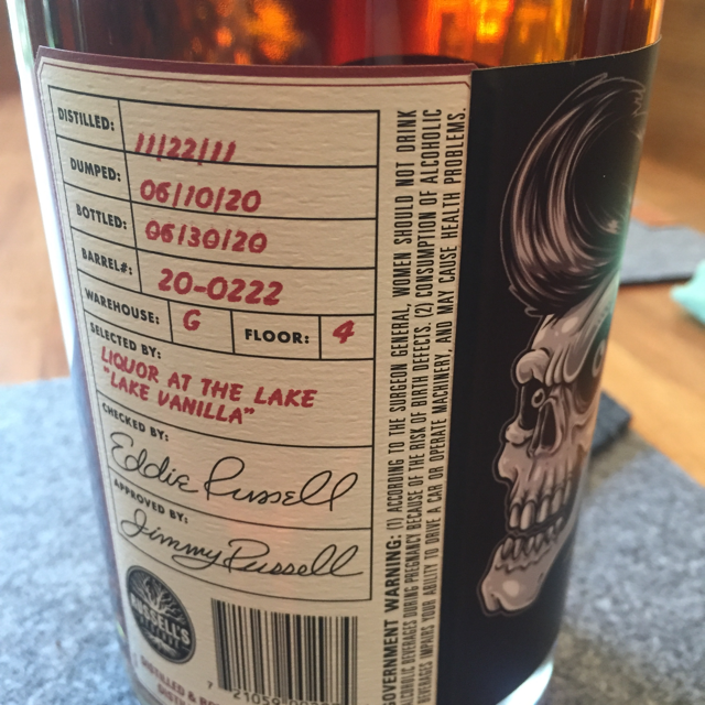 Russell's Reserve Private Barrel Selection Liquor At The Lake "Lake Vanilla"