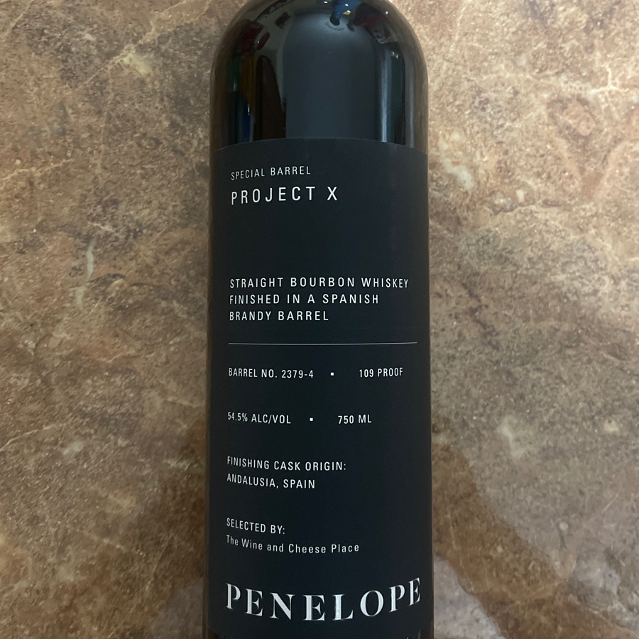 Penelope Project X Straight Bourbon Whiskey - Finished in a Spanish Brandy Barrel - The Wine and Chees Place