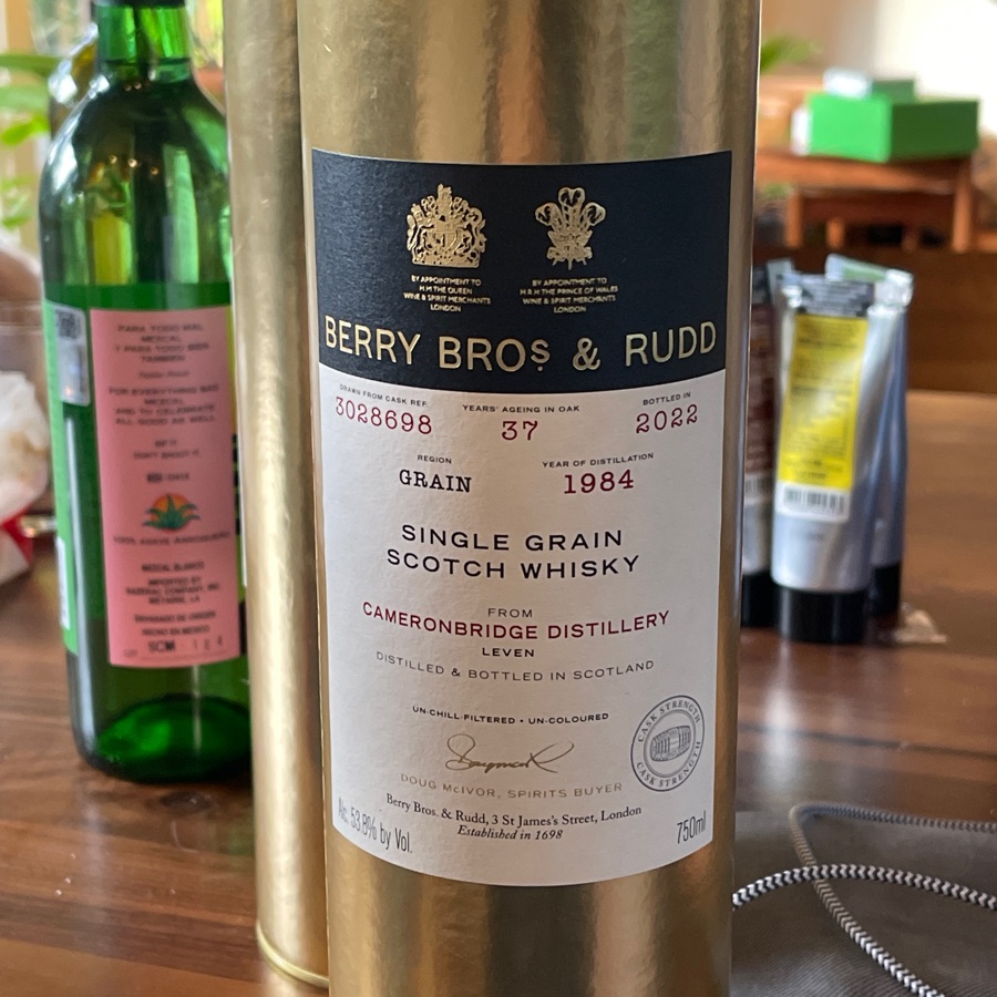 Cameronbridge 1984 37 Year Single Grain (Berry Bros. & Rudd)
