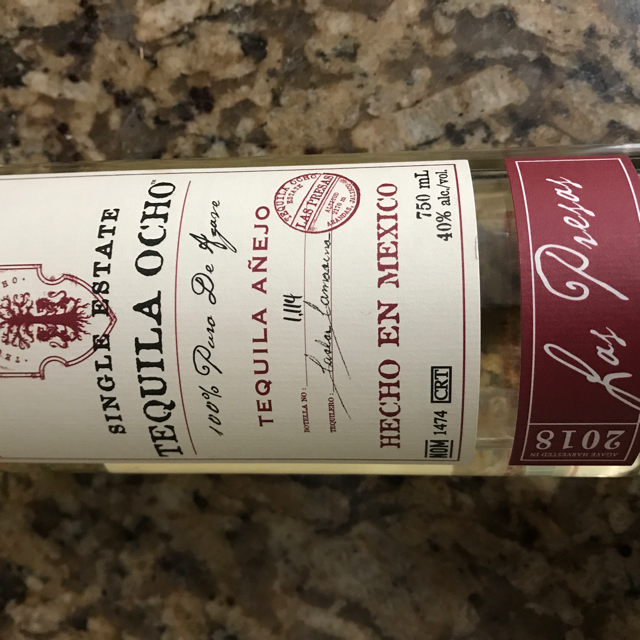 Tequila Ocho Añejo Las Presas 2018