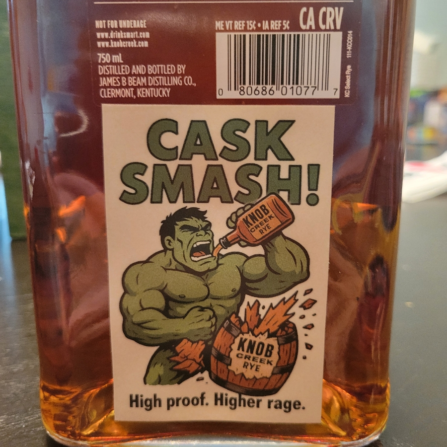 Tomar's Knob Rye Creek Single Barrel Cask Strength Z-1-11 CASK SMASH!