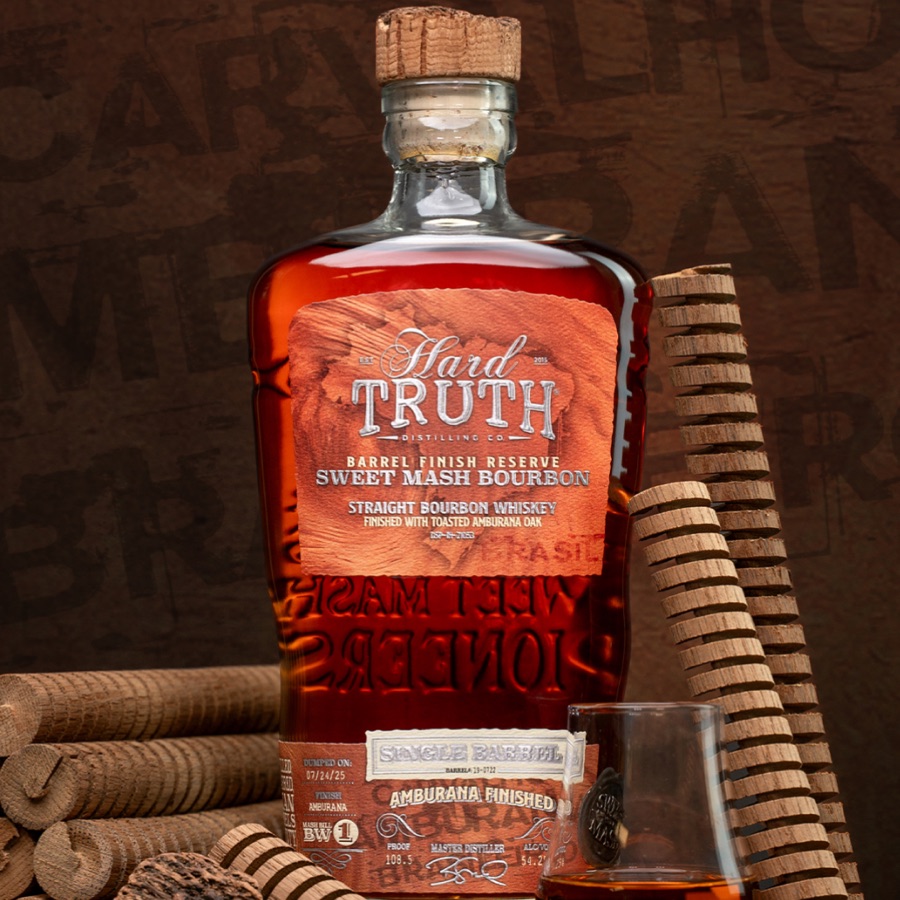Hard Truth Barrel Finish Reserve Sweet Mash Straight Bourbon Whiskey Finished With Taasted Amburana Oak Single Barrel