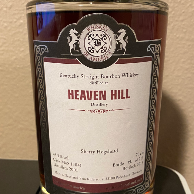 Malts of Scotland, Heaven Hill KY Straight Bourbon Finished in a Sherry Hogshead (14 Years)