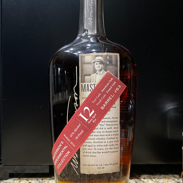 Masterson's Experimental Collection 12 years aged Rye