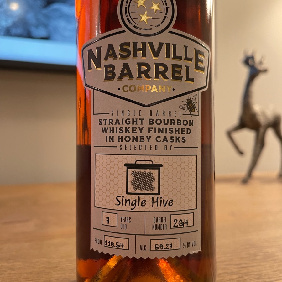 Nahville Barrel Company Single Barrel Straight Bourbon Whiskey Finished in Honey Casks