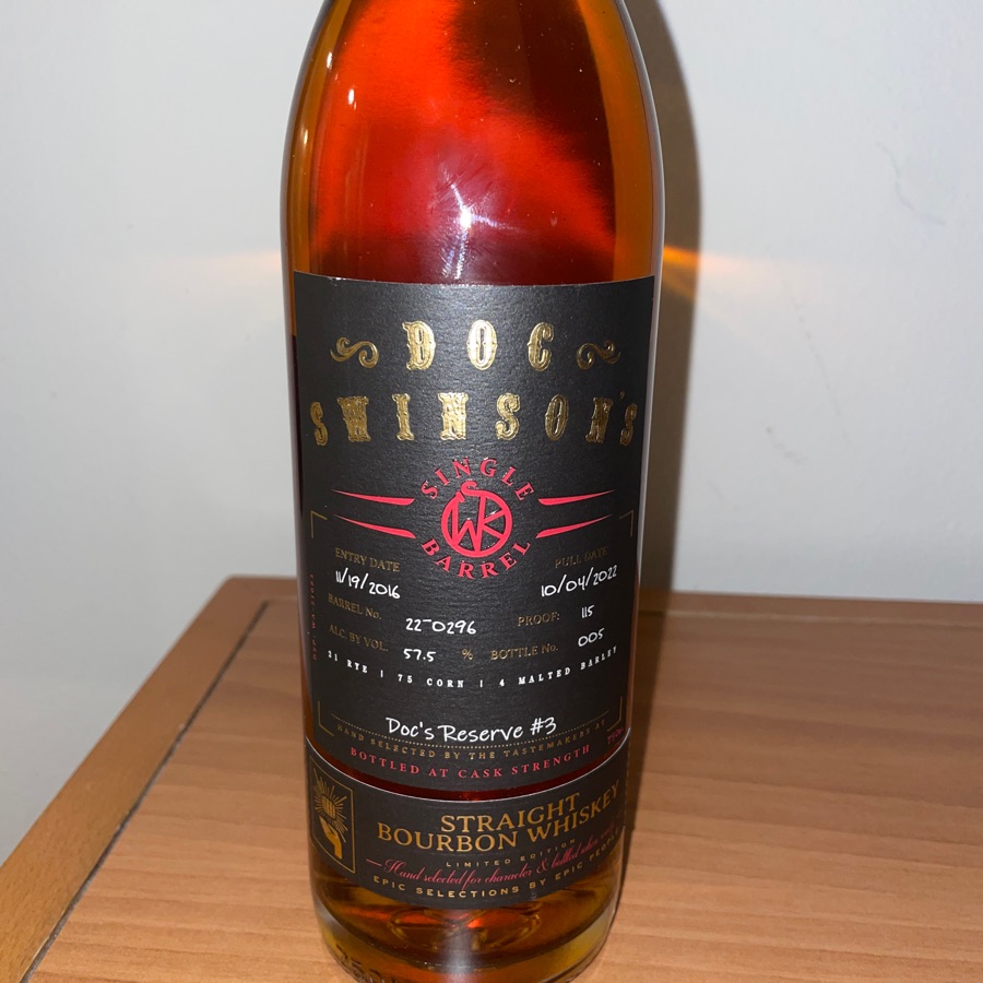 Doc Swinson's Single Barrel Reserve #3