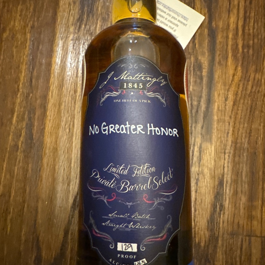 J. Mattingly 1845 Private Barrel Select Straight Whiskey "No Greater Honor" 75th anniversary of D-Day release - 171 of 175