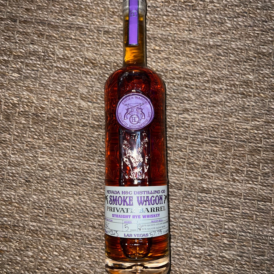 Smoke Wagon Private Barrel Straight Rye Whiskey M163 Aged 5 Years