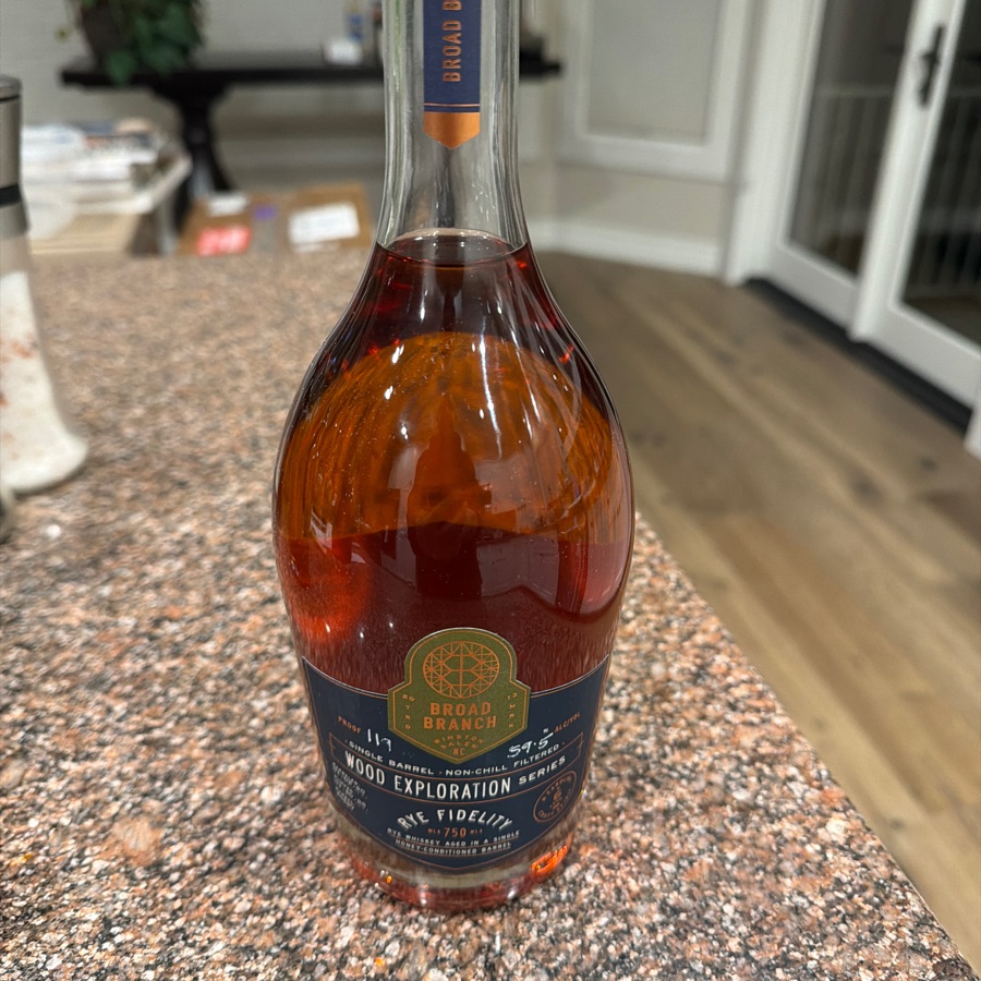 Broad Branch Rye Fidelity Wood Exploration Series Single Barrel Rye Whiskey Aged in a Single Honey-Conditioned Barrel (barrel # 0327)