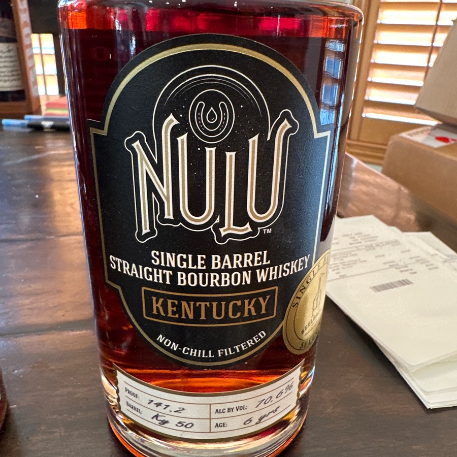 Nulu Single Barrel Straight Bourbon Whiskey Seelbach's Barrel Ky 50
