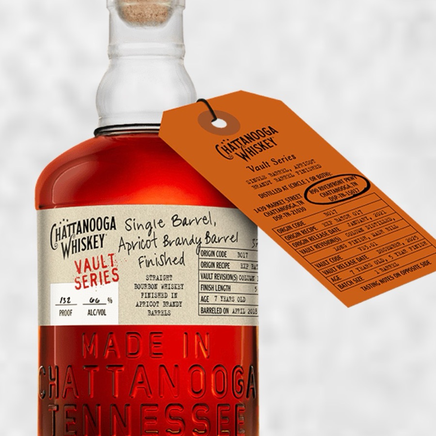 Chattanooga Whiskey Vault Series Single Barrel, Apricot Brandy Barrel Finished