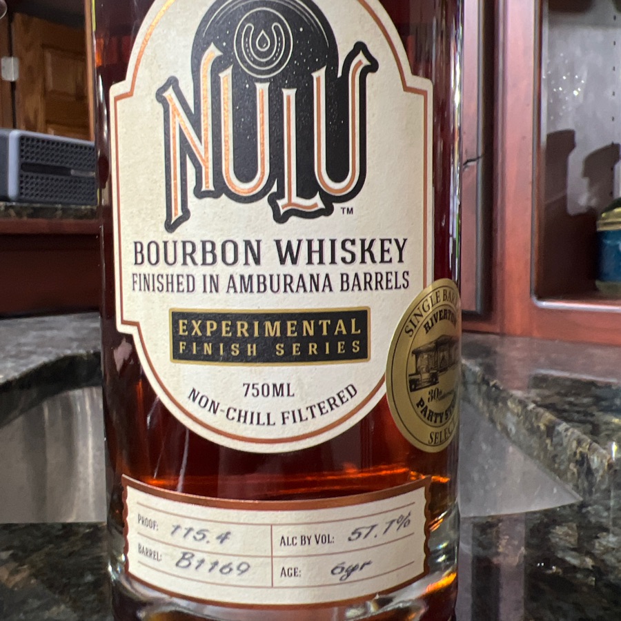 Nulu Bourbon Whiskey Finished In Amburana Barrels (Riverton Party Store Single Barrel Select B1169)