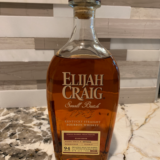 Elijah Craig Single Barrel Ryan's Liquor Store Pick