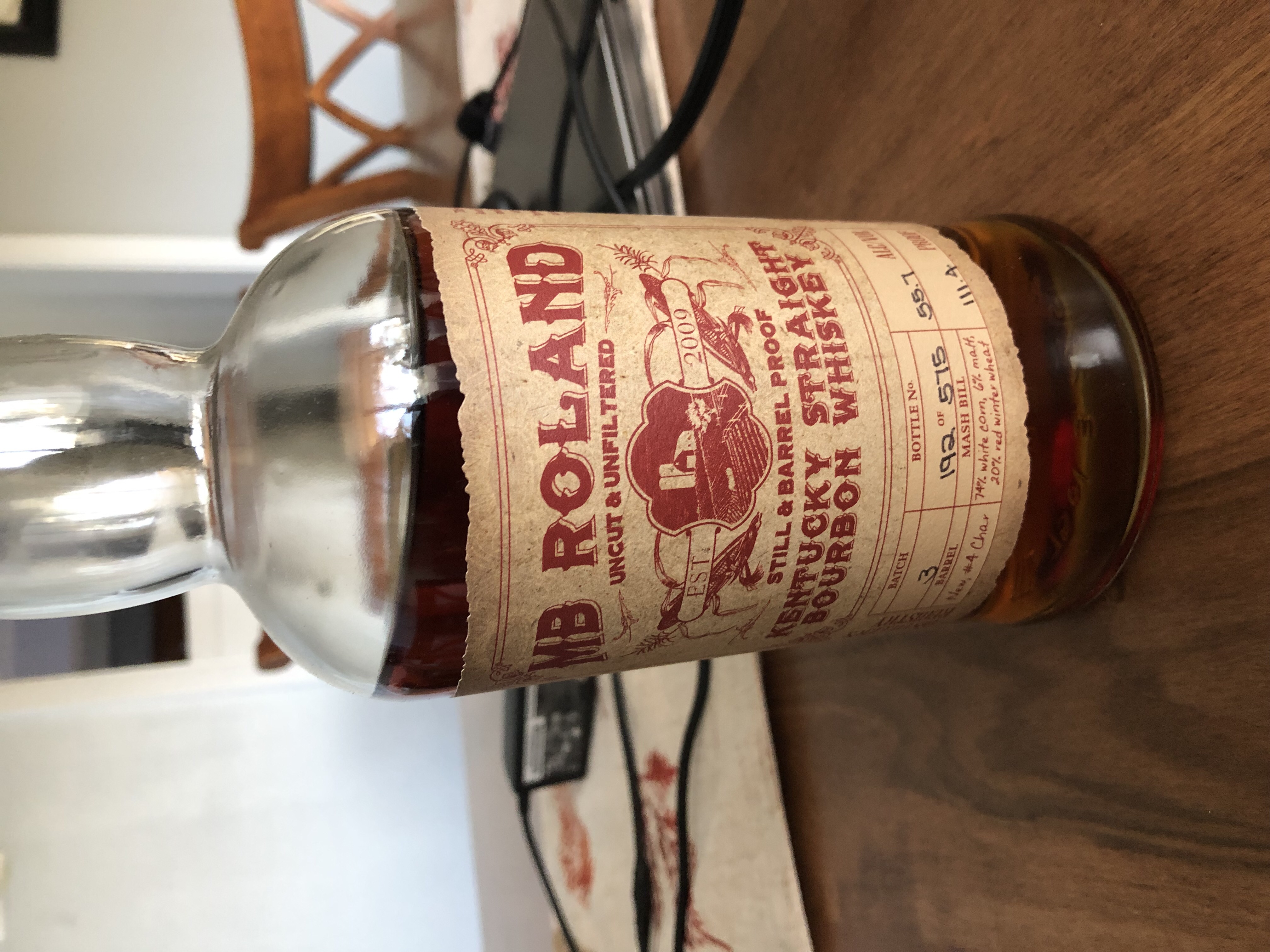 MB Roland Kentucky Straight Bourbon Whiskey (Batch 3)