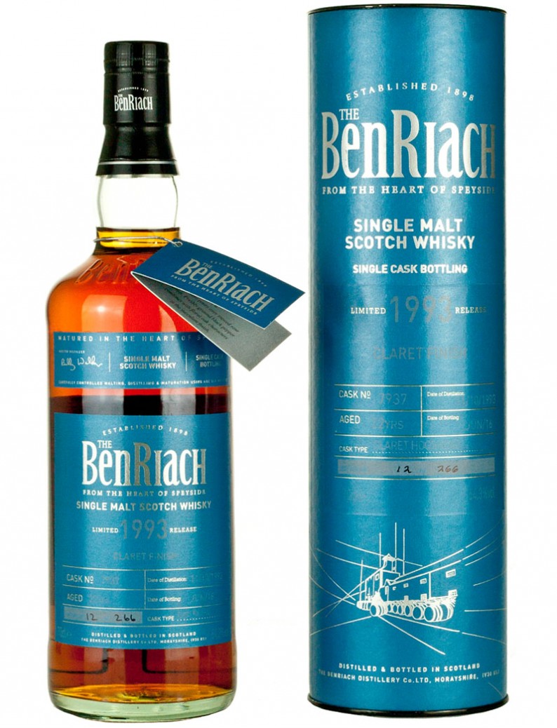 BenRiach 22 Year Old 1993 (cask 7937) - Claret Cask Finish