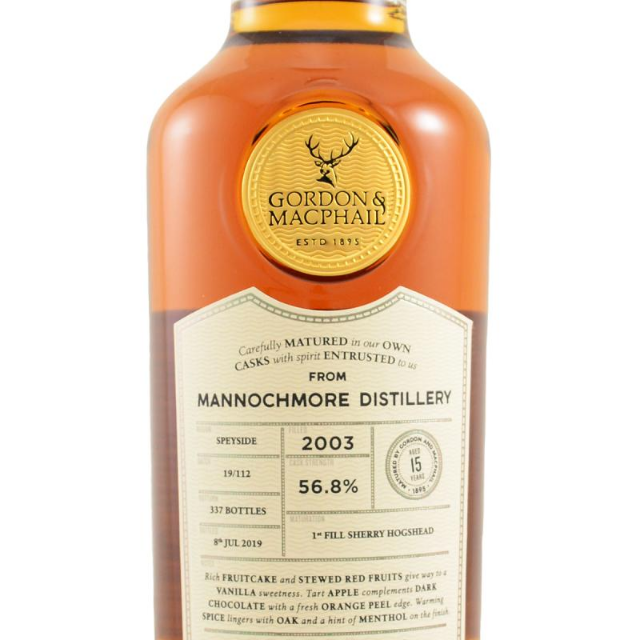 Mannochmore 2003 15 Year Connoisseurs Choice Cask Strength (Gordon & MacPhail