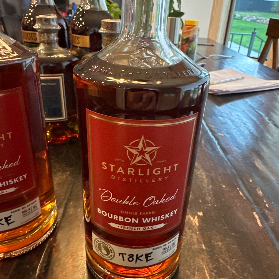 Starlight Distillery Double Oaked (French Oak) Single Barrel Bourbon Whiskey selected by T8KE barrel no. 24-8379