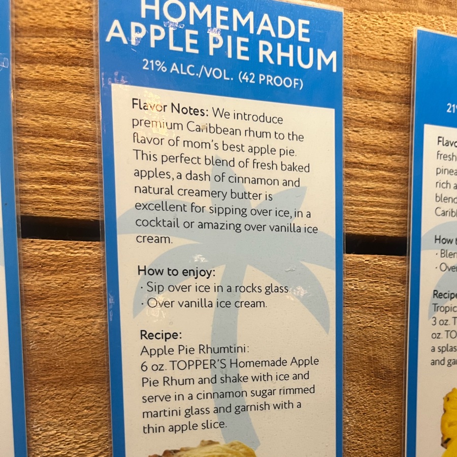 Topper's Rhum Homemade Apple Pie