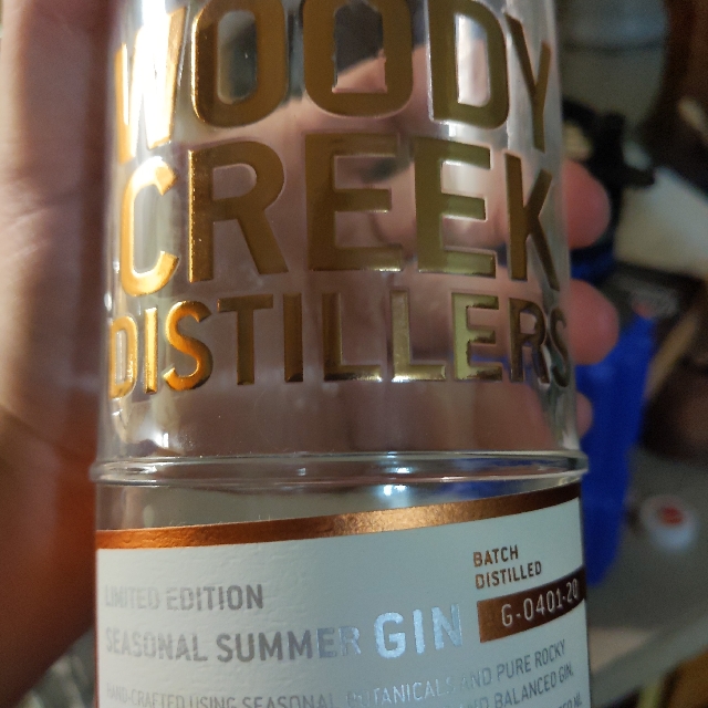 Woody Creek Distillers Limited Edition Seasonal Summer Gin