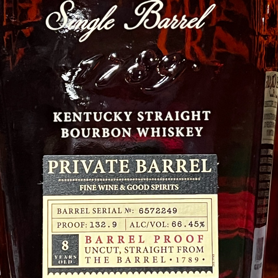 Elijah Craig Single Barrel Fine Wine and Good Spirits 8 year Barrel #6572249