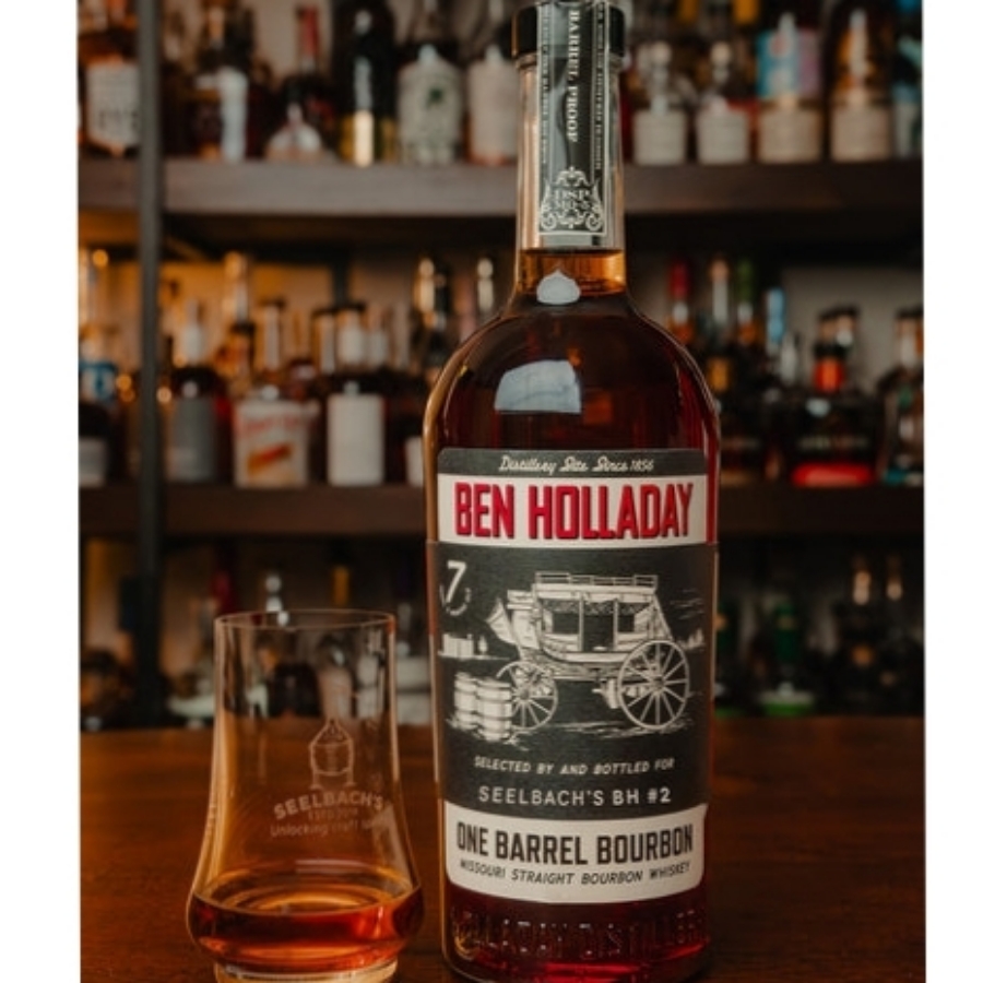 Ben Holladay 7 Year Missouri Straight Bourbon Whiskey One Barrel Bourbon Whiskey, Selected By & Bottled For Seelbachs, BH# 2
