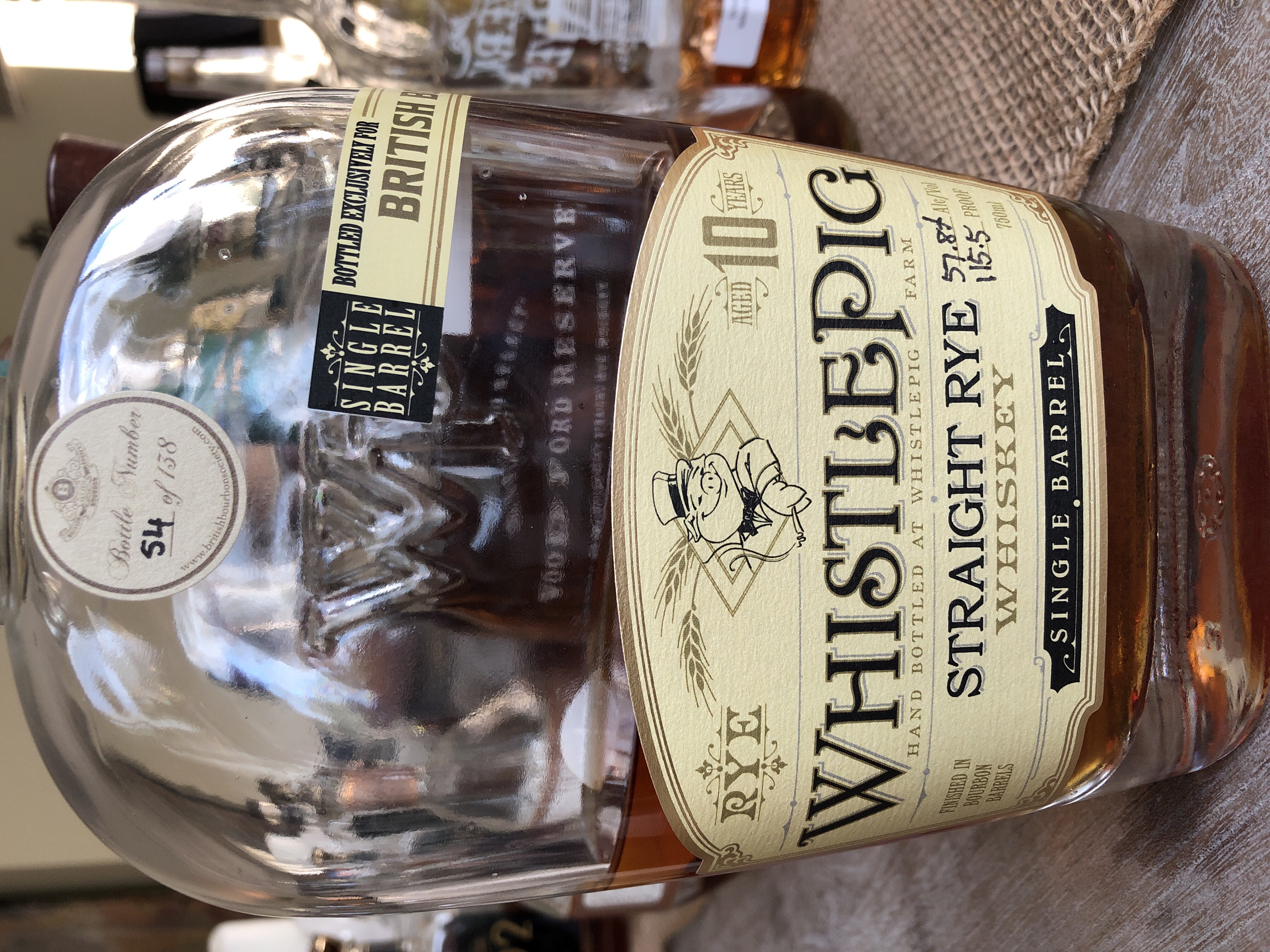 WhistlePig 10 year straight rye BBS barrel