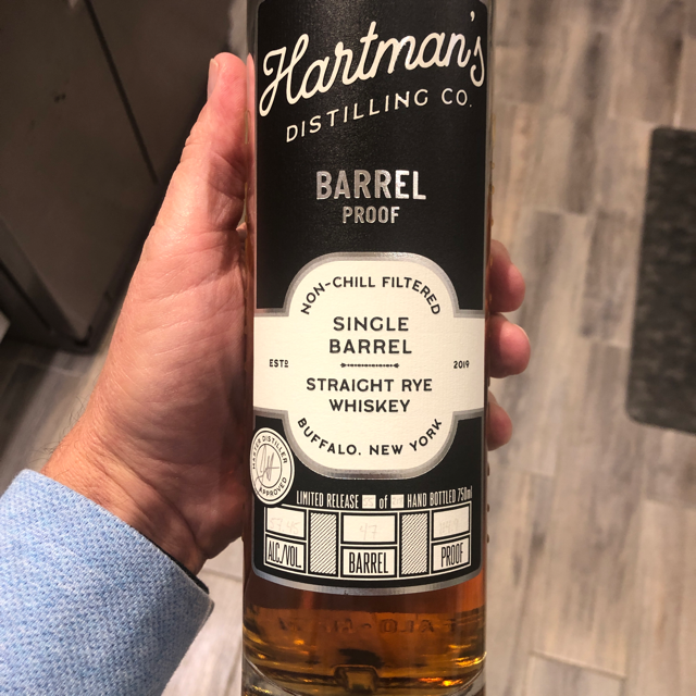 Hartman's Single Barrel Barrel Proof Rye