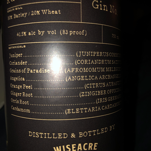 Wiseacre Farm R&D Series No. 17 Gin