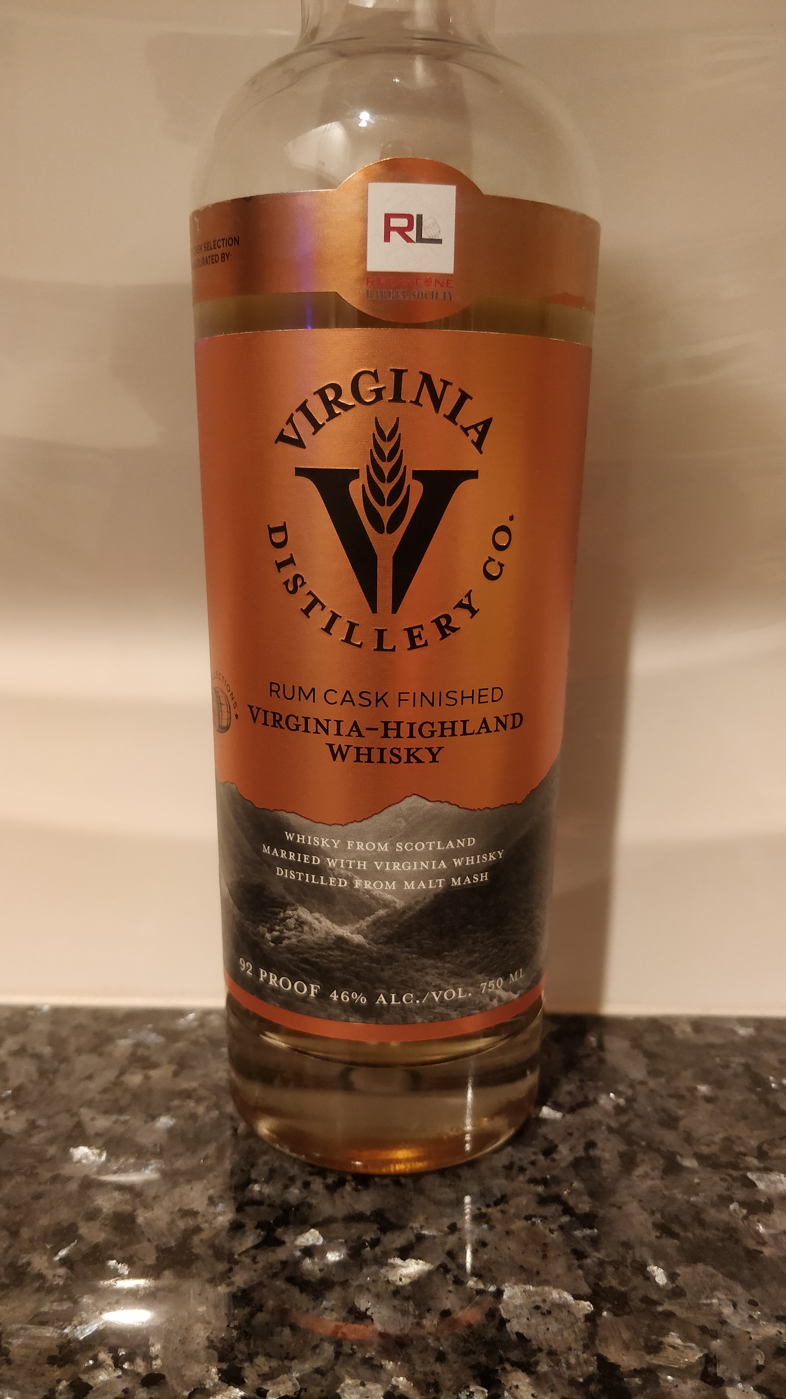 Virginia Distillery Co. Rum Cask Finished Virginia-Highland Whisky