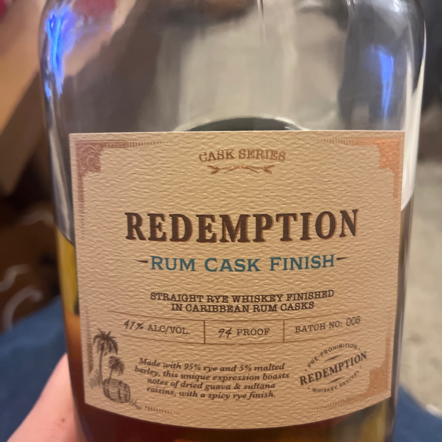 Redemption Rye Rum Cask Finish (Batch 5)