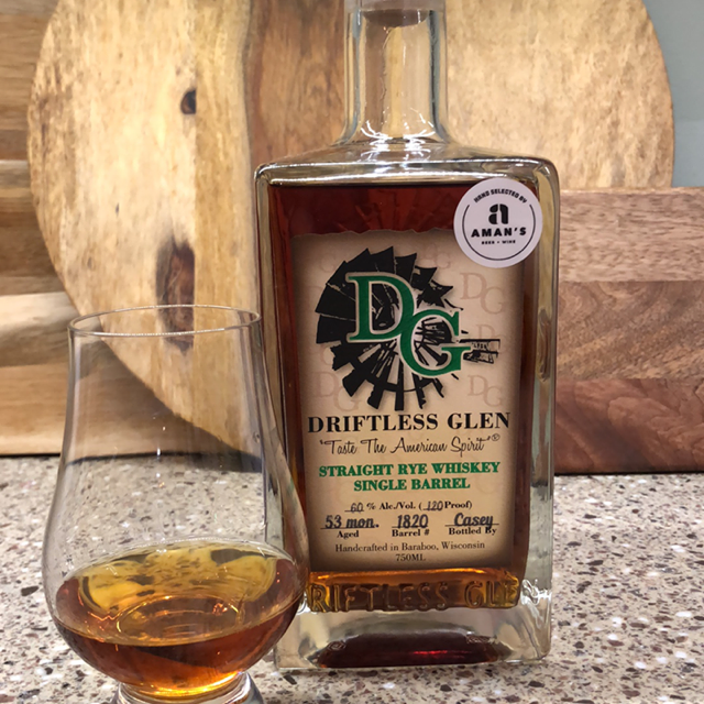 Driftless Glen Single Barrel Cask Strength Rye (Aman's Store Pick)