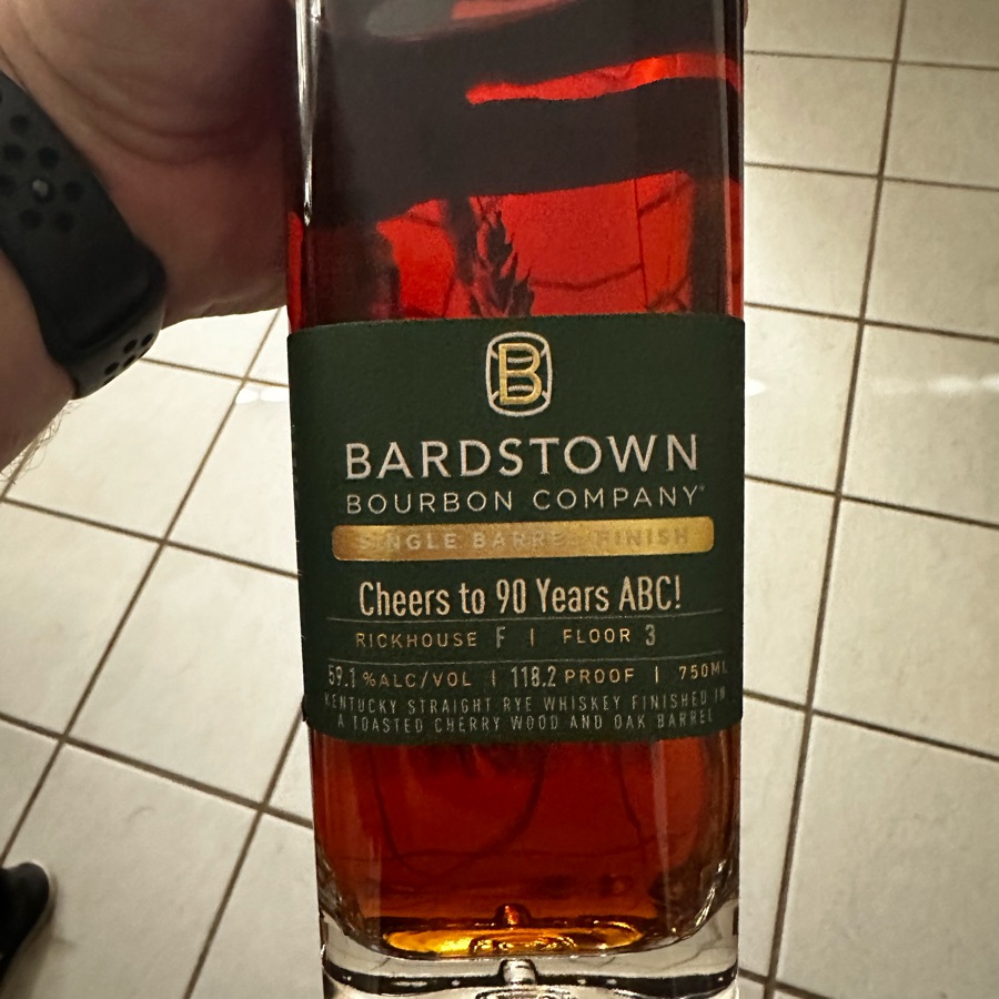 Bardstown Bourbon Company Kentucky Straight Rye Single Barrel Finish - Cheers to 90 Years ABC!