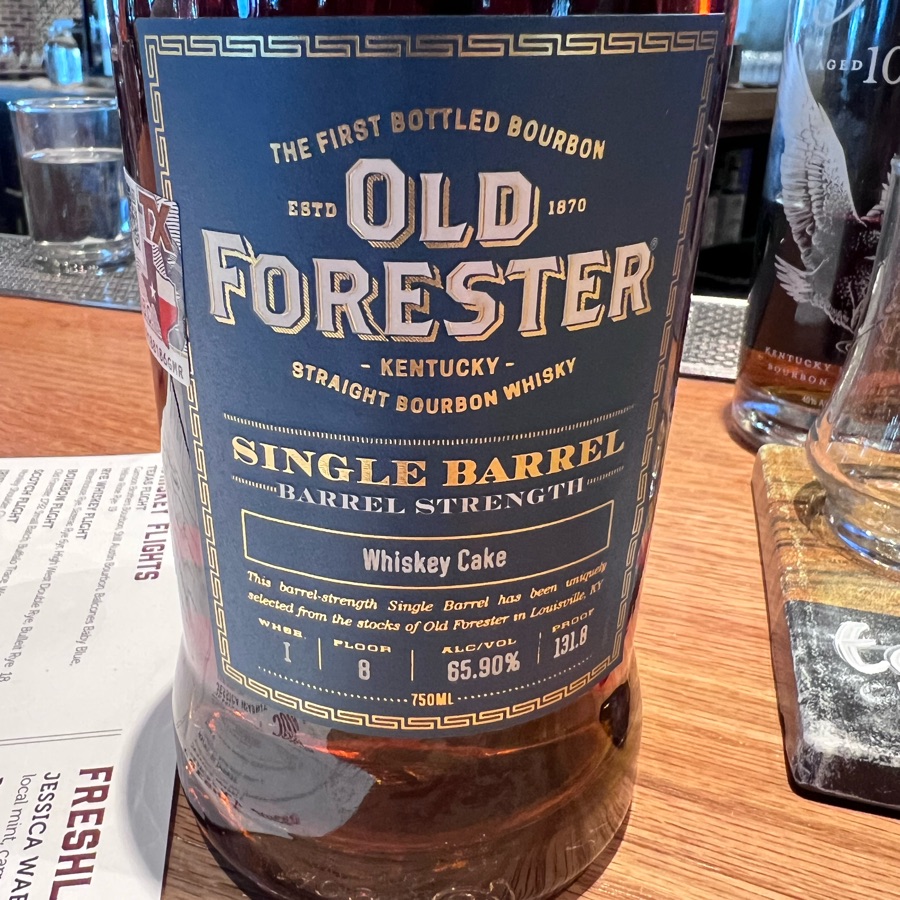 Okd Forester Single Barrel Barrel Strength Whse 1 Floor 8 (Whiskey Cake)