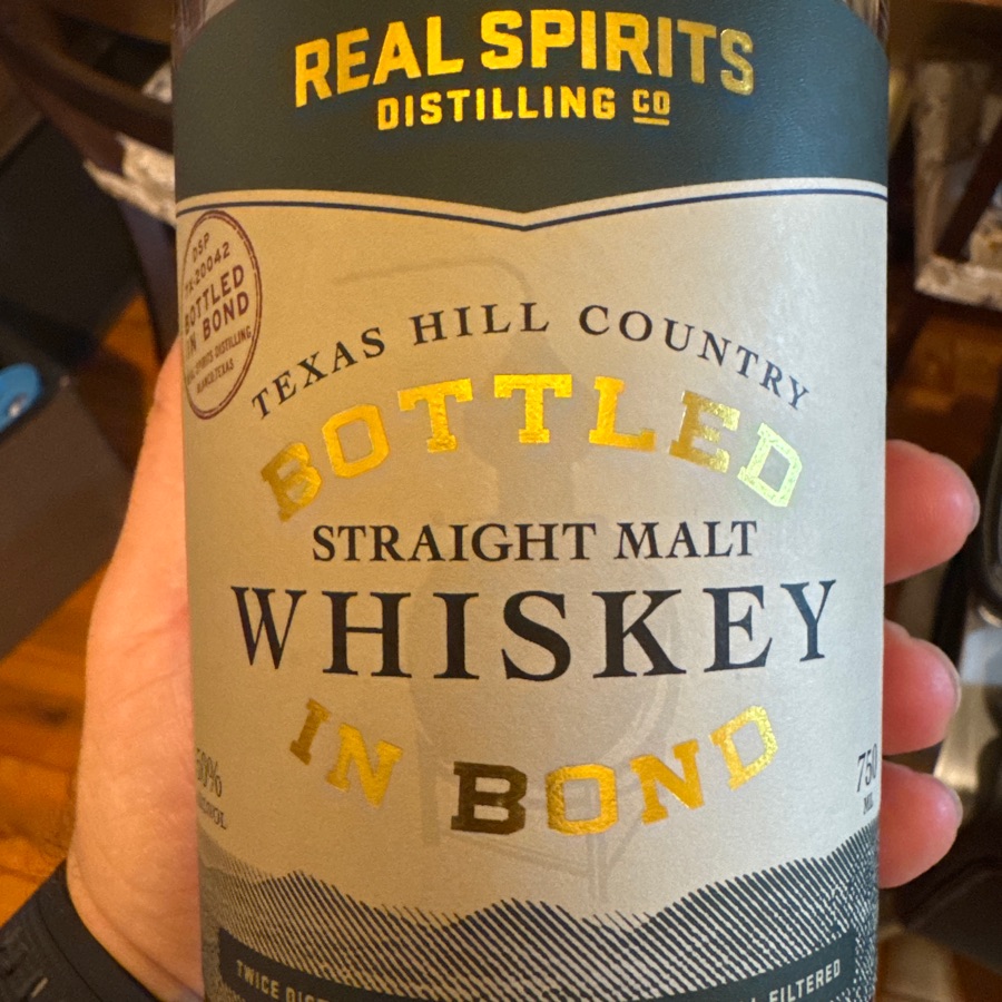 Real Spirits  Bottled in Bond Straight Malt Whiskey