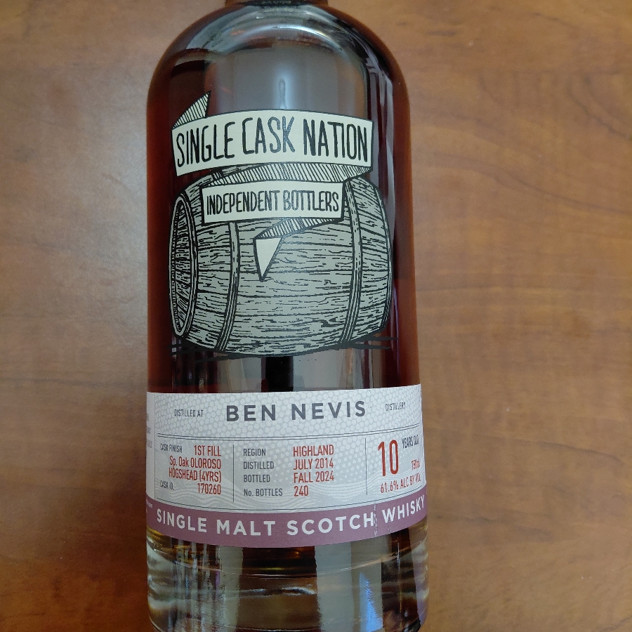 Single Cask Nation Ben Nevis 2014 10 Year