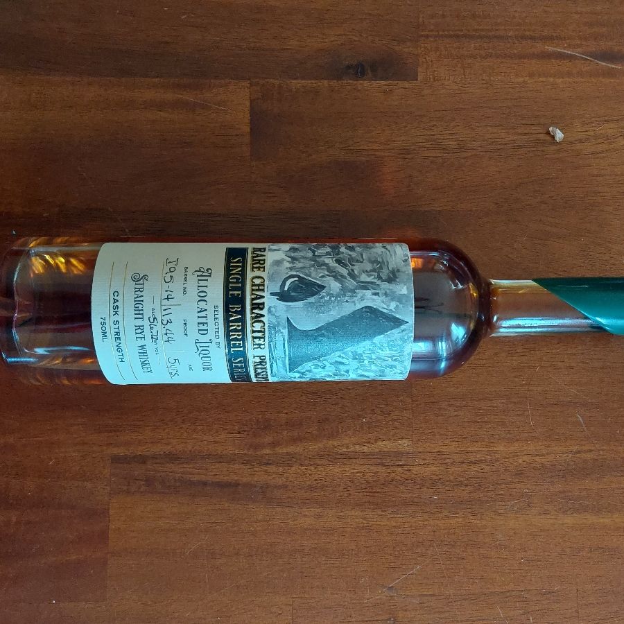 Rare Character Single Barrel Series Rye Whiskey (Allocated Liquor)