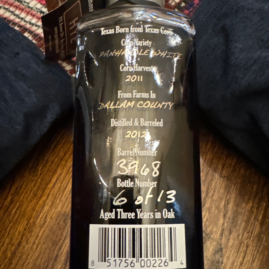 Garrison Brothers Texas Straight Bourbon - Pogo's Pixk 2017 - Barrel 3968