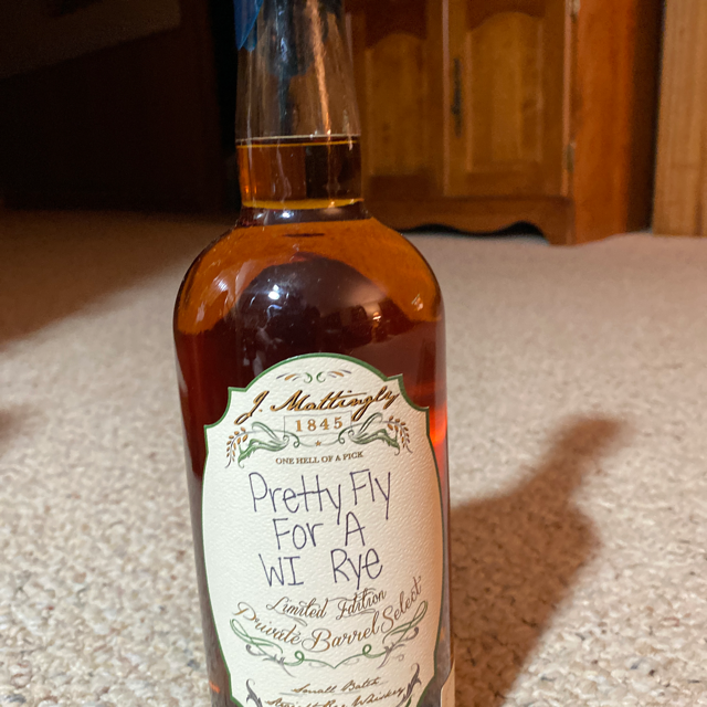 J. Mattingly 1845 Private Barrel Select Rye "Pretty Fly for a WI Rye"