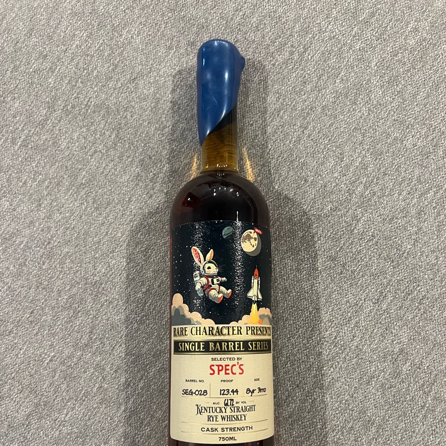 Rare Chatacter Spec's Single Barrel Straight Rye Whiskey SEG- 028
