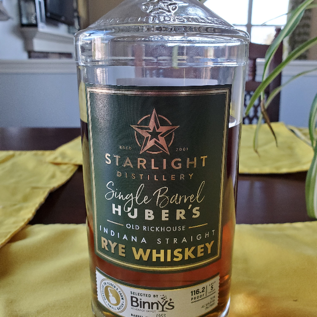 Starlight Single Barrel Huber's Old Rickhouse Indiana Rye