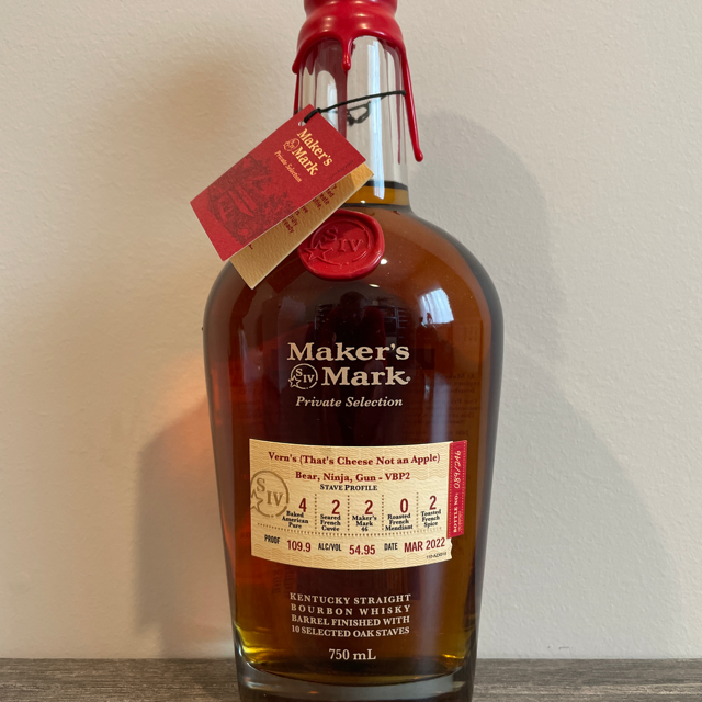 Maker's Mark Private Selection (Vern's (That's Cheese Not an Apple) Bear, Ninja, Gun - VBP2)(Mar 2022)