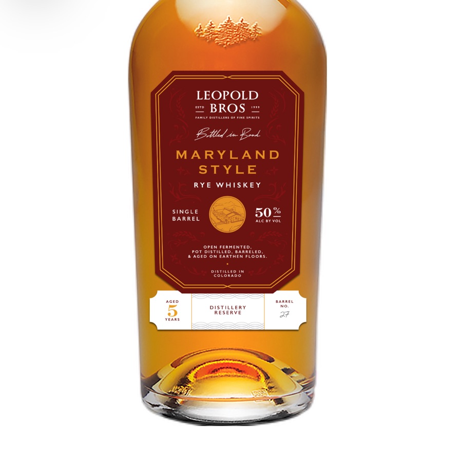 Leopold Brothers Bottles in Bond Maryland Style Rye Whiskey