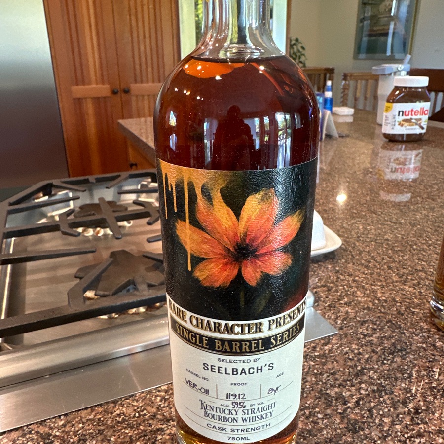 Rare Character Single Barrel Series Cask Strength Kentucky Straight Bourbon Whiskey barrel# VER-011 selected by Seelbach's