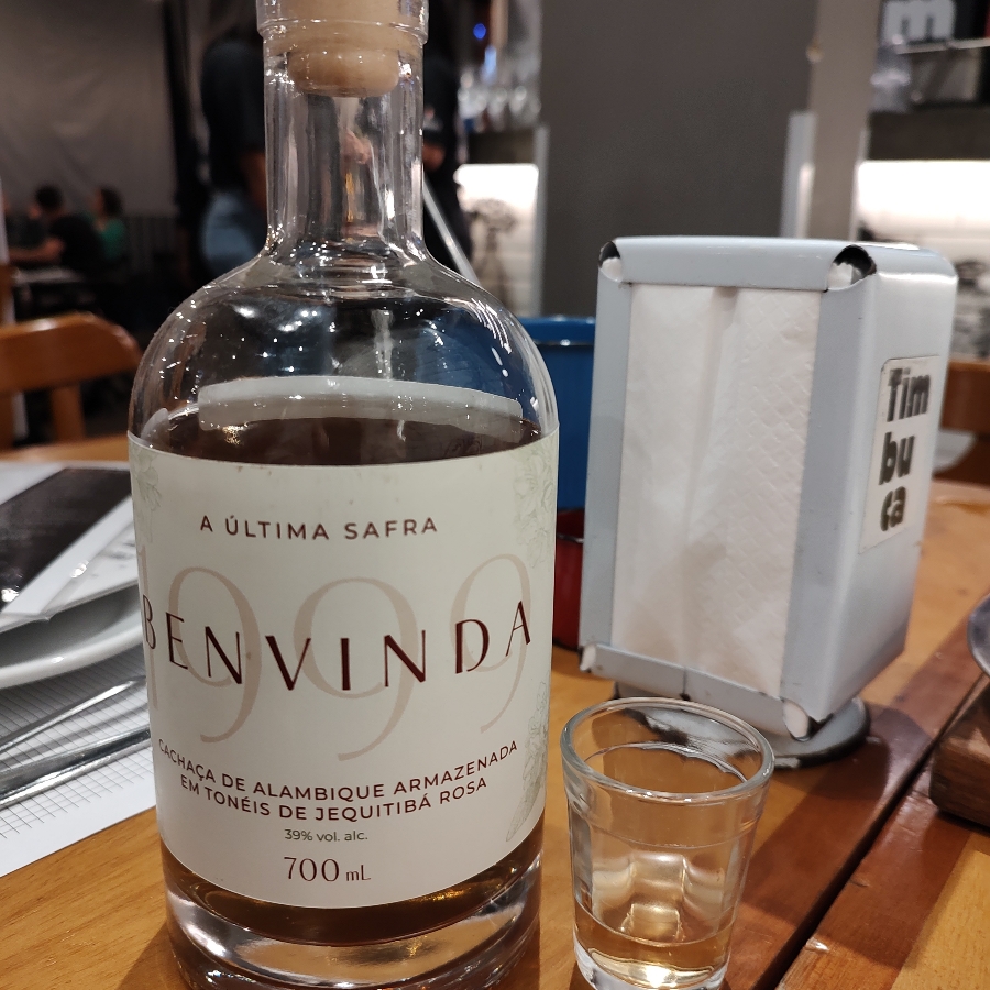 CACHAÇA BEM VINDA 1999 ULTIMA SAFRA JEQUITIBÁ ROSA 21 ANOS
